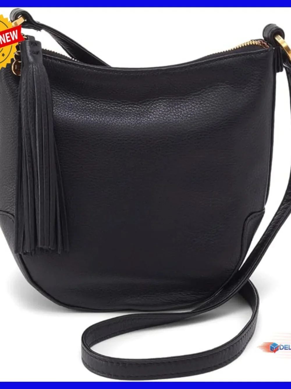 Premium Leather Crossbody Bag with Adjustable Strap and Multiple Pockets